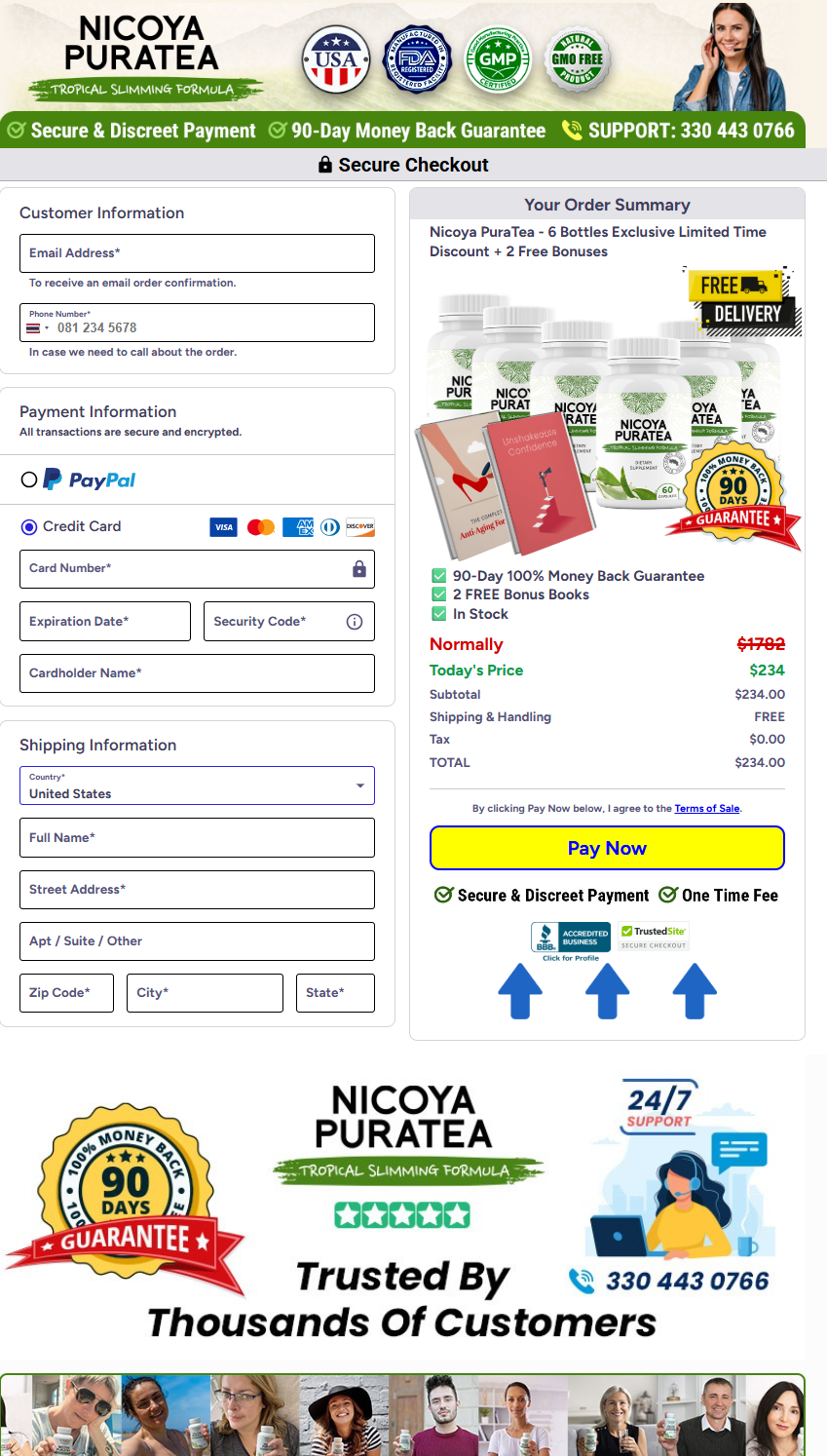 Nicoya PuraTea Official Website Secure Order Page